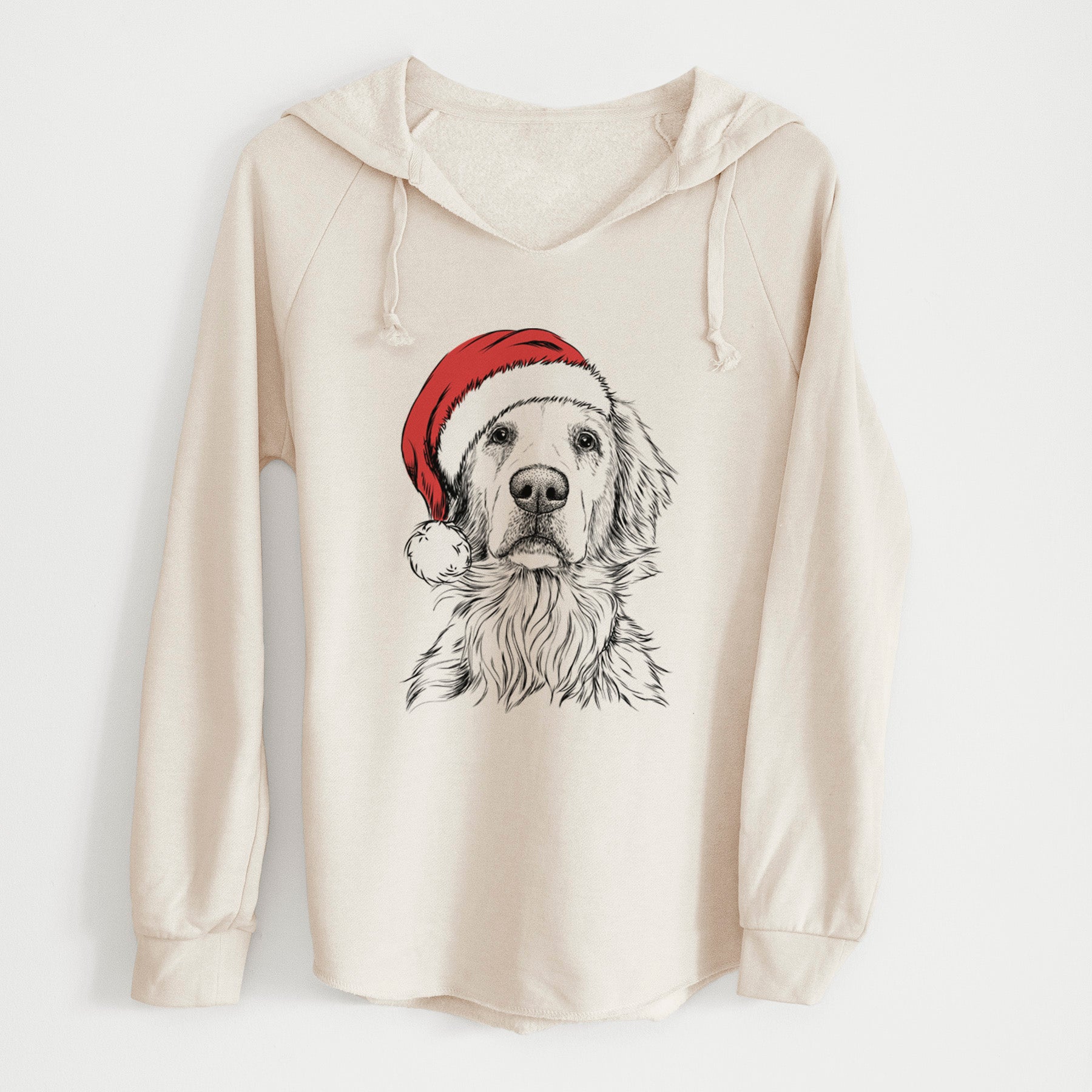Santa Jake aroni the Golden Retriever - Cali Wave Hooded Sweatshirt