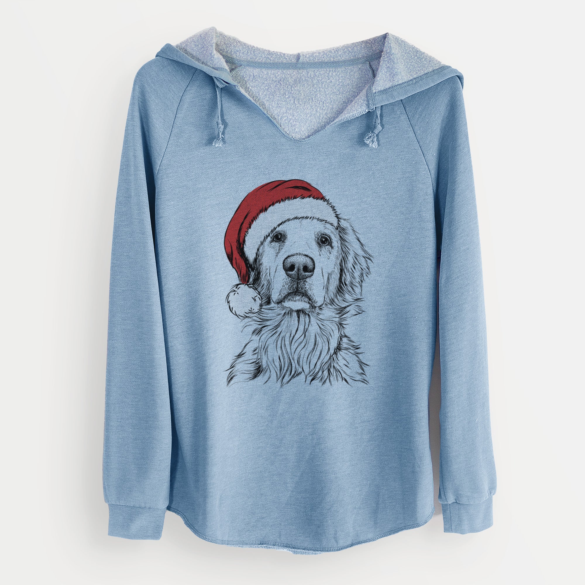 Santa Jake aroni the Golden Retriever - Cali Wave Hooded Sweatshirt