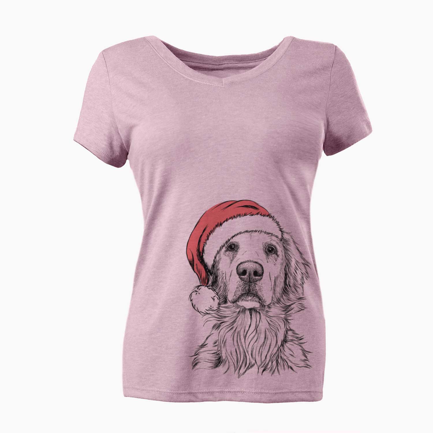 Santa Jake aroni the Golden Retriever - Women's V-neck Shirt