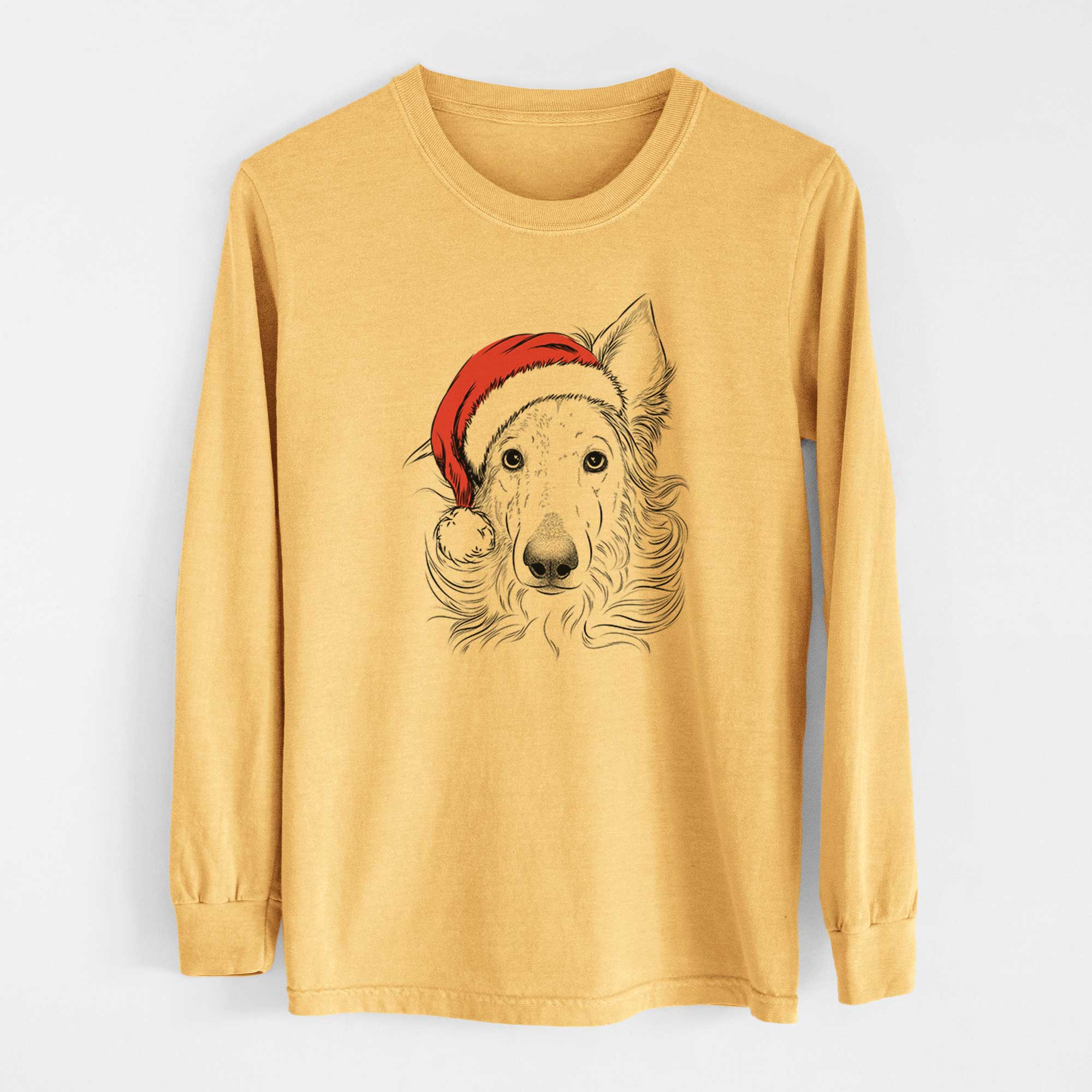 Santa Jasha the Borzoi - Heavyweight 100% Cotton Long Sleeve