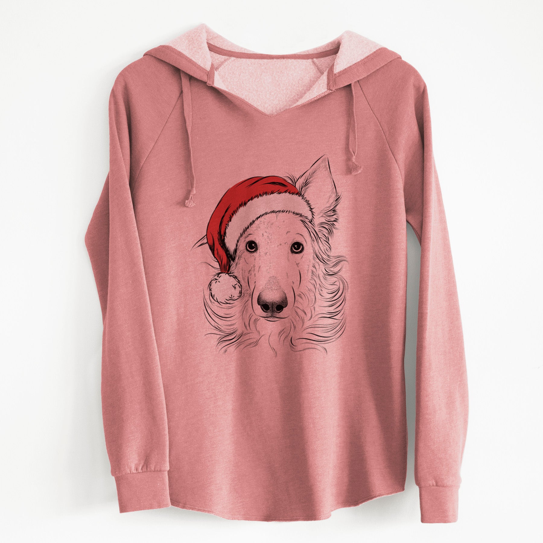 Santa Jasha the Borzoi - Cali Wave Hooded Sweatshirt