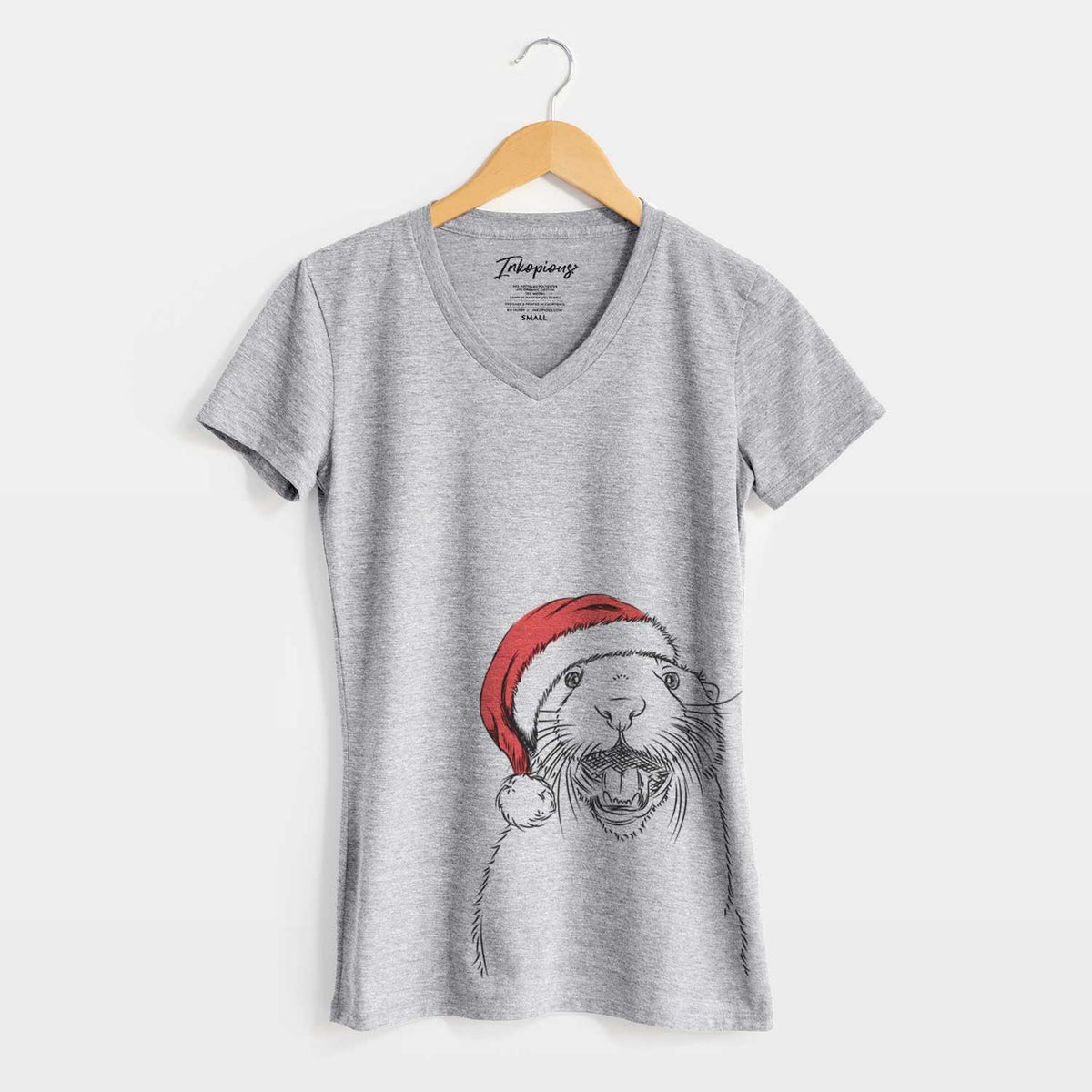 Santa Jasper the River Otter - Women's V-neck Shirt