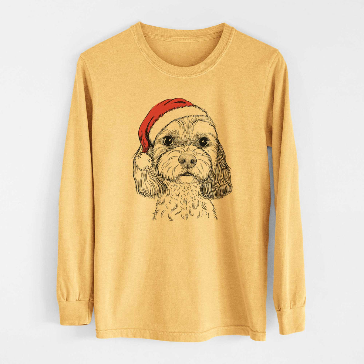 Santa Jasper Diggins the Cavapoo - Heavyweight 100% Cotton Long Sleeve