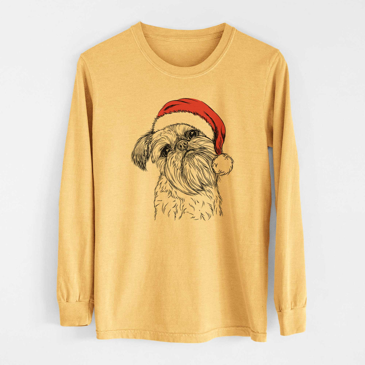 Santa Jasper Joe the Brussels Griffon - Heavyweight 100% Cotton Long Sleeve
