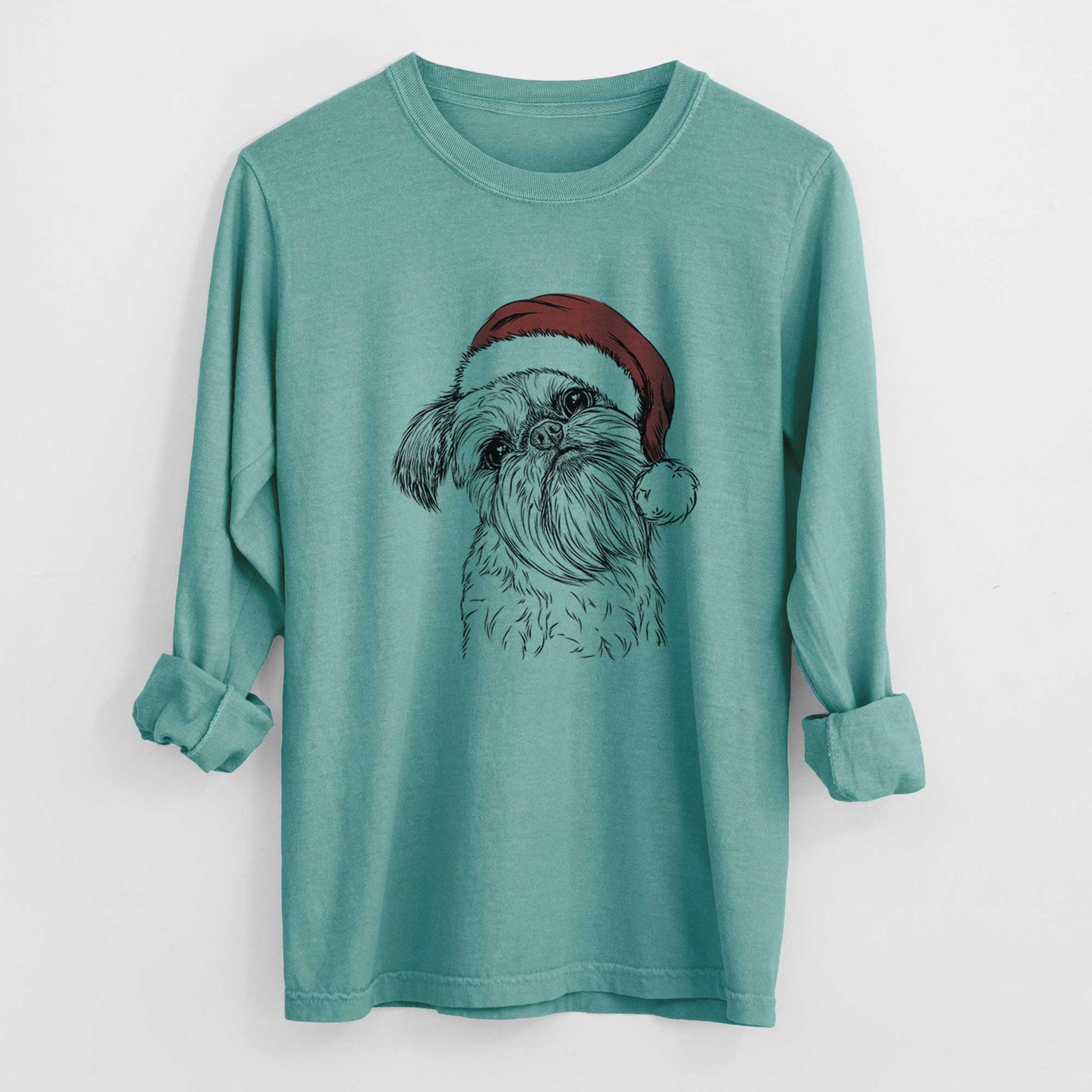 Santa Jasper Joe the Brussels Griffon - Heavyweight 100% Cotton Long Sleeve