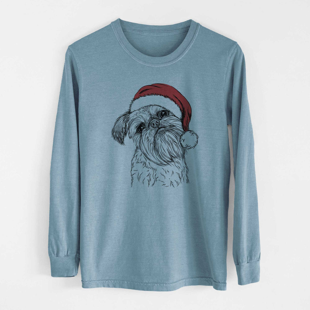 Santa Jasper Joe the Brussels Griffon - Heavyweight 100% Cotton Long Sleeve