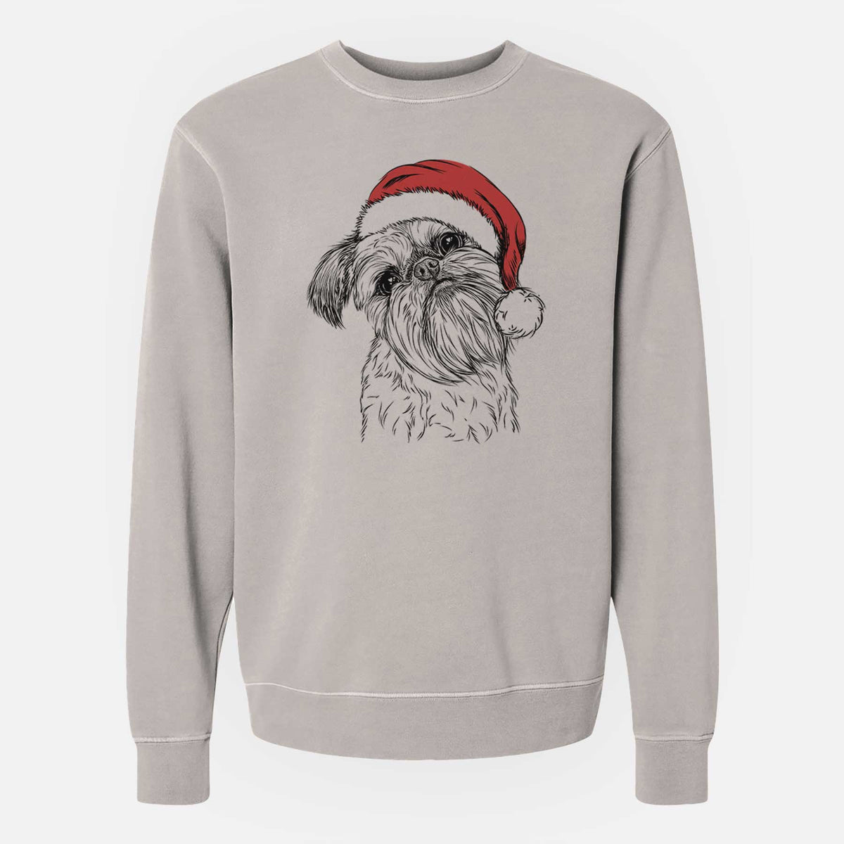 Santa Jasper Joe the Brussels Griffon - Unisex Pigment Dyed Crew Sweatshirt