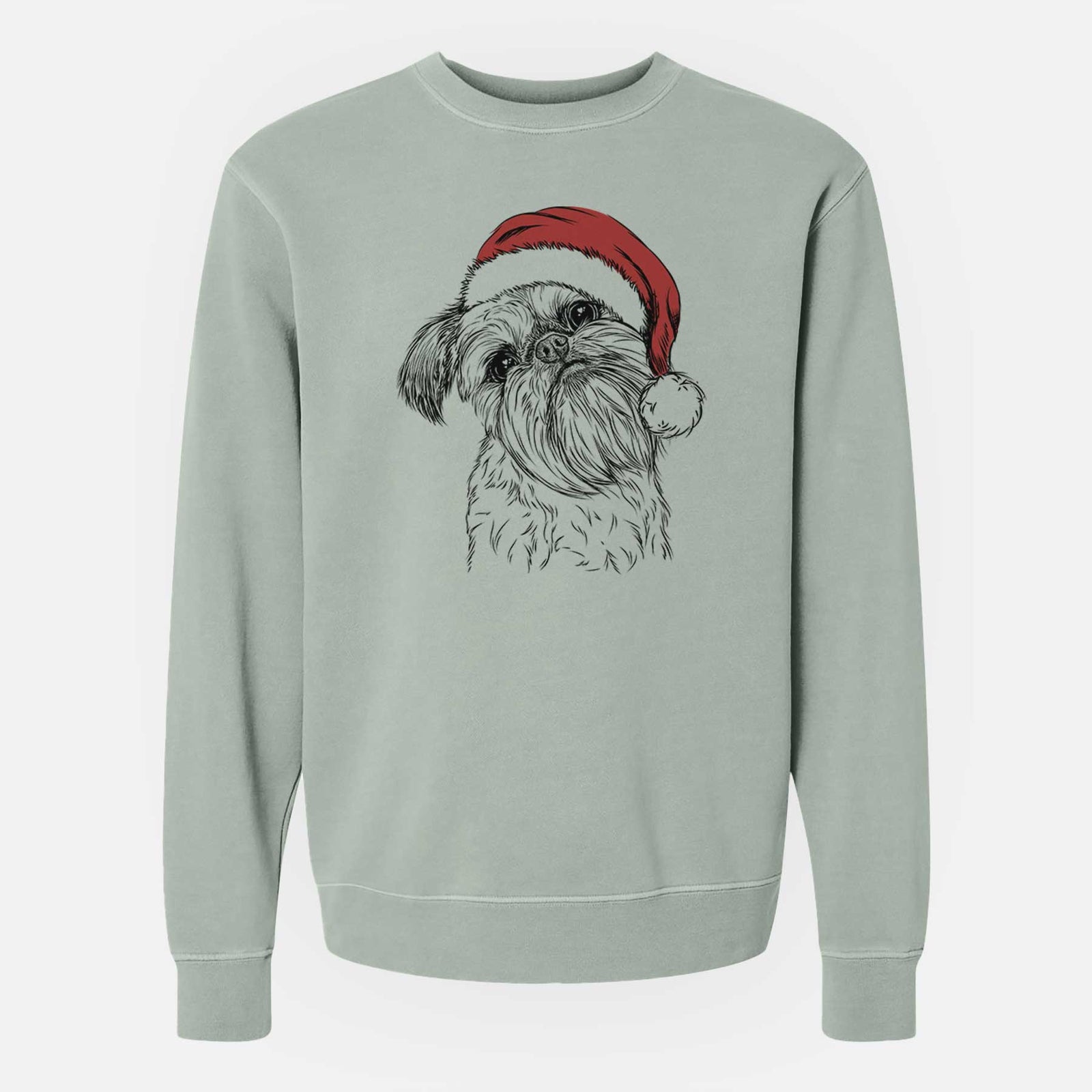 Santa Jasper Joe the Brussels Griffon - Unisex Pigment Dyed Crew Sweatshirt