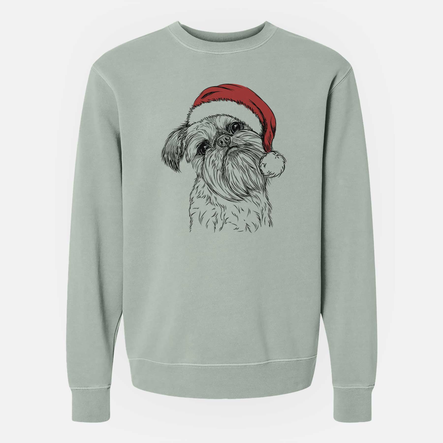 Santa Jasper Joe the Brussels Griffon - Unisex Pigment Dyed Crew Sweatshirt