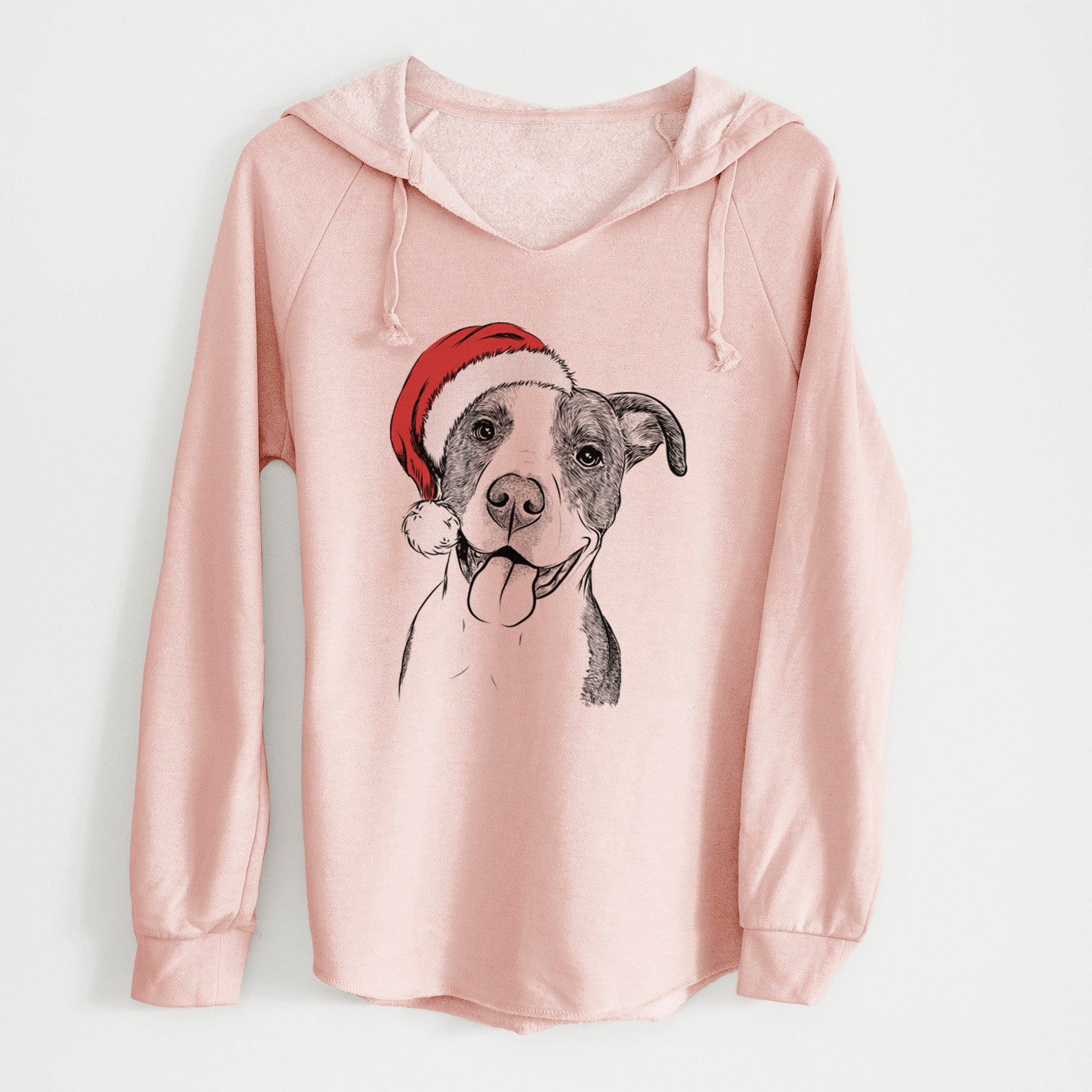 Santa Jax the American Pitbull Terrier Mix - Cali Wave Hooded Sweatshirt