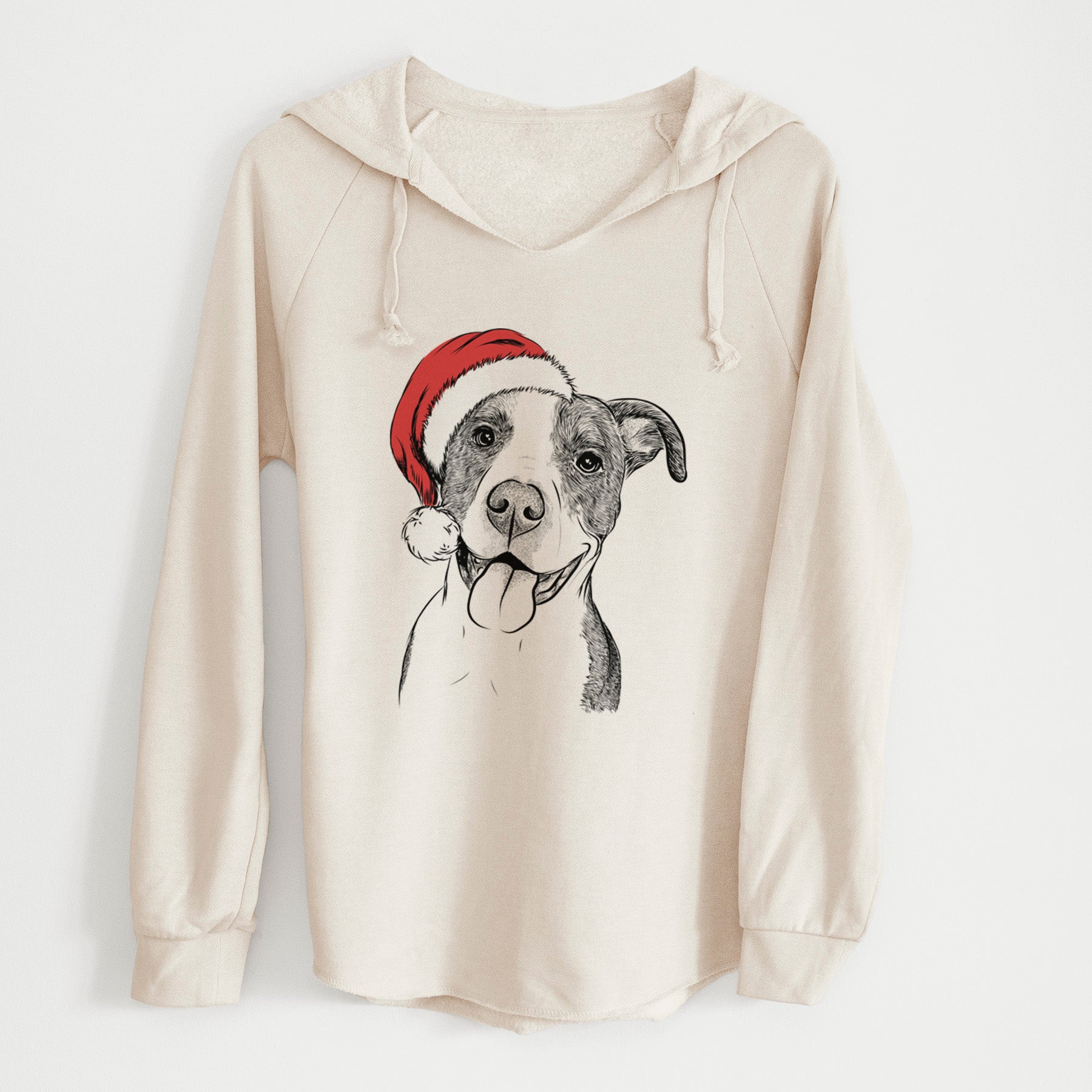 Santa Jax the American Pitbull Terrier Mix - Cali Wave Hooded Sweatshirt