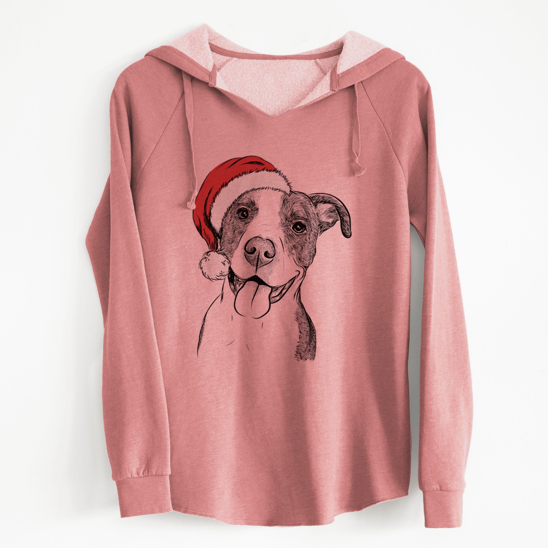 Santa Jax the American Pitbull Terrier Mix - Cali Wave Hooded Sweatshirt