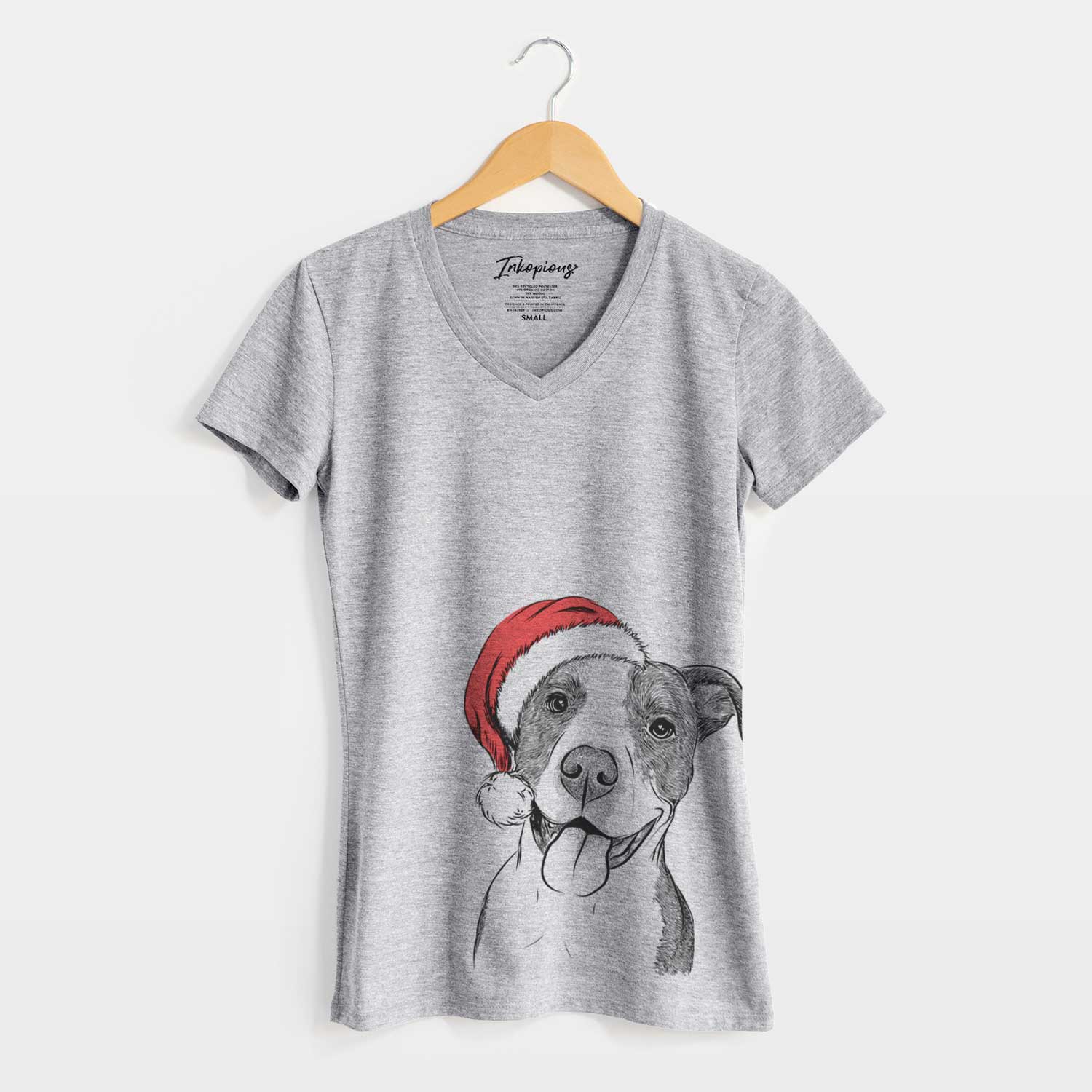 Santa Jax the American Pitbull Terrier Mix - Women's V-neck Shirt