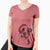 Santa Jax the American Pitbull Terrier Mix - Women's V-neck Shirt