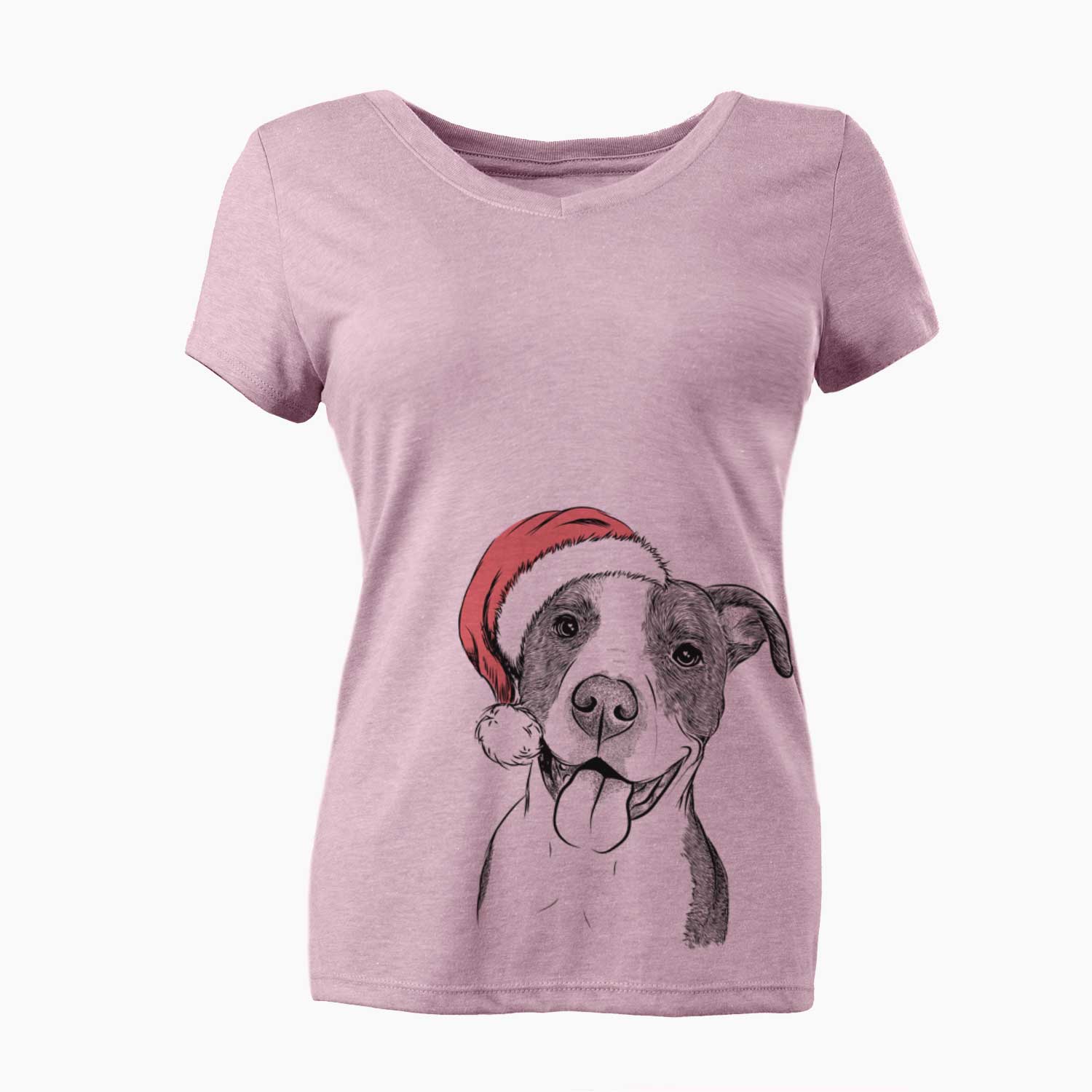 Santa Jax the American Pitbull Terrier Mix - Women's V-neck Shirt