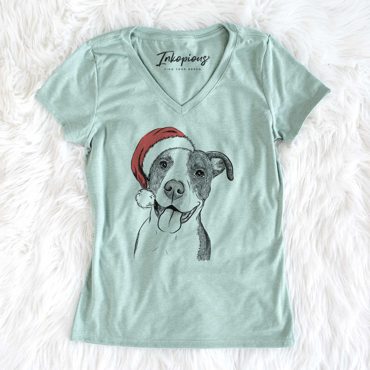 Santa Jax the American Pitbull Terrier Mix - Women's V-neck Shirt