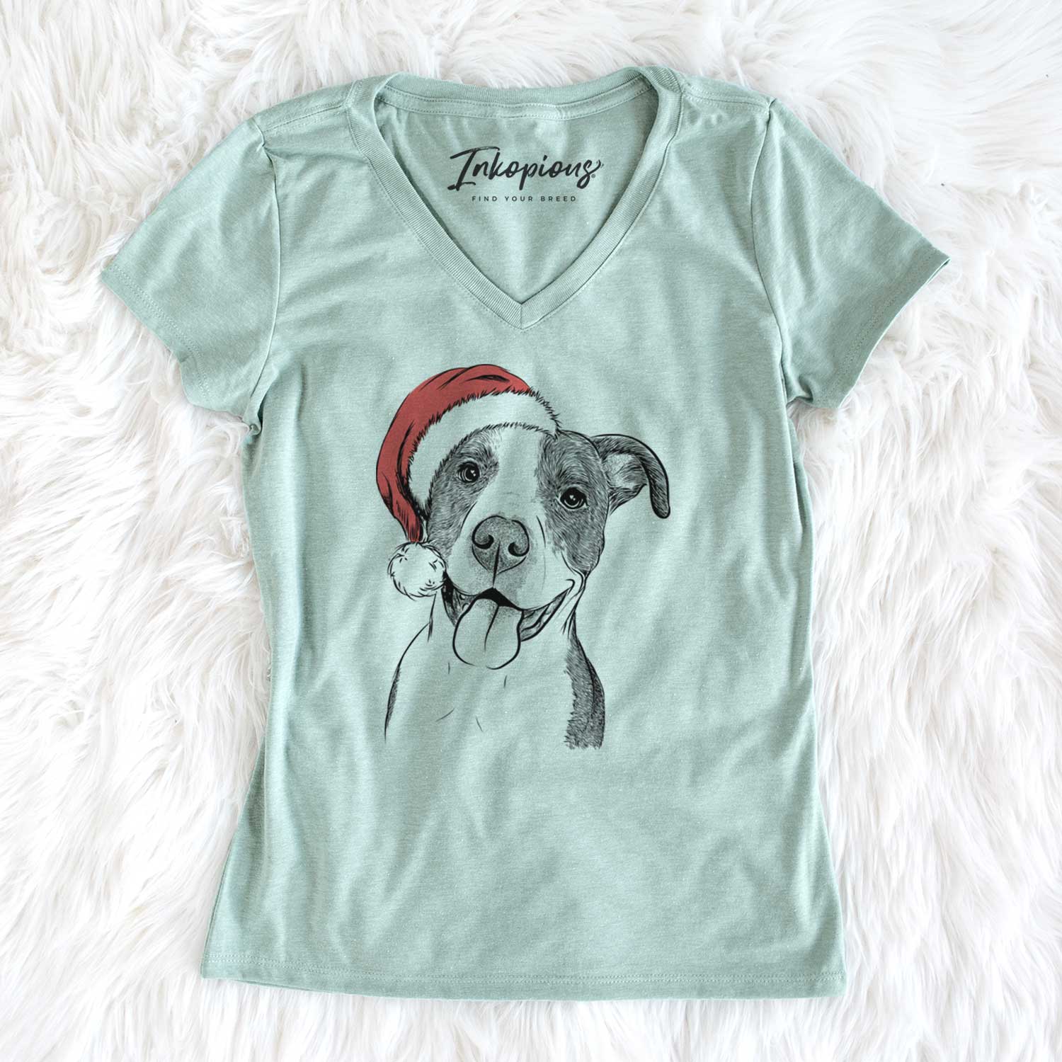 Santa Jax the American Pitbull Terrier Mix - Women's V-neck Shirt