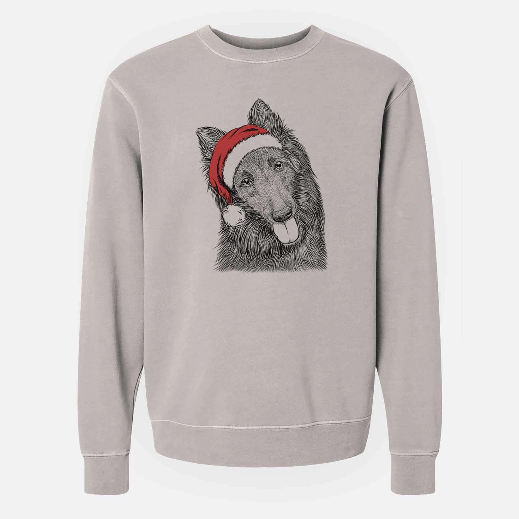 Santa Jaxx the Belgian Tervuren - Unisex Pigment Dyed Crew Sweatshirt