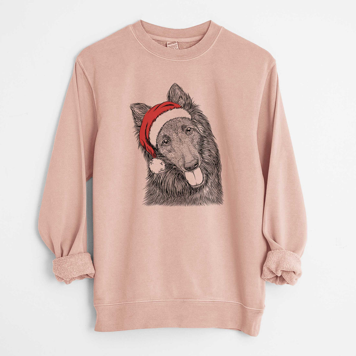 Santa Jaxx the Belgian Tervuren - Unisex Pigment Dyed Crew Sweatshirt