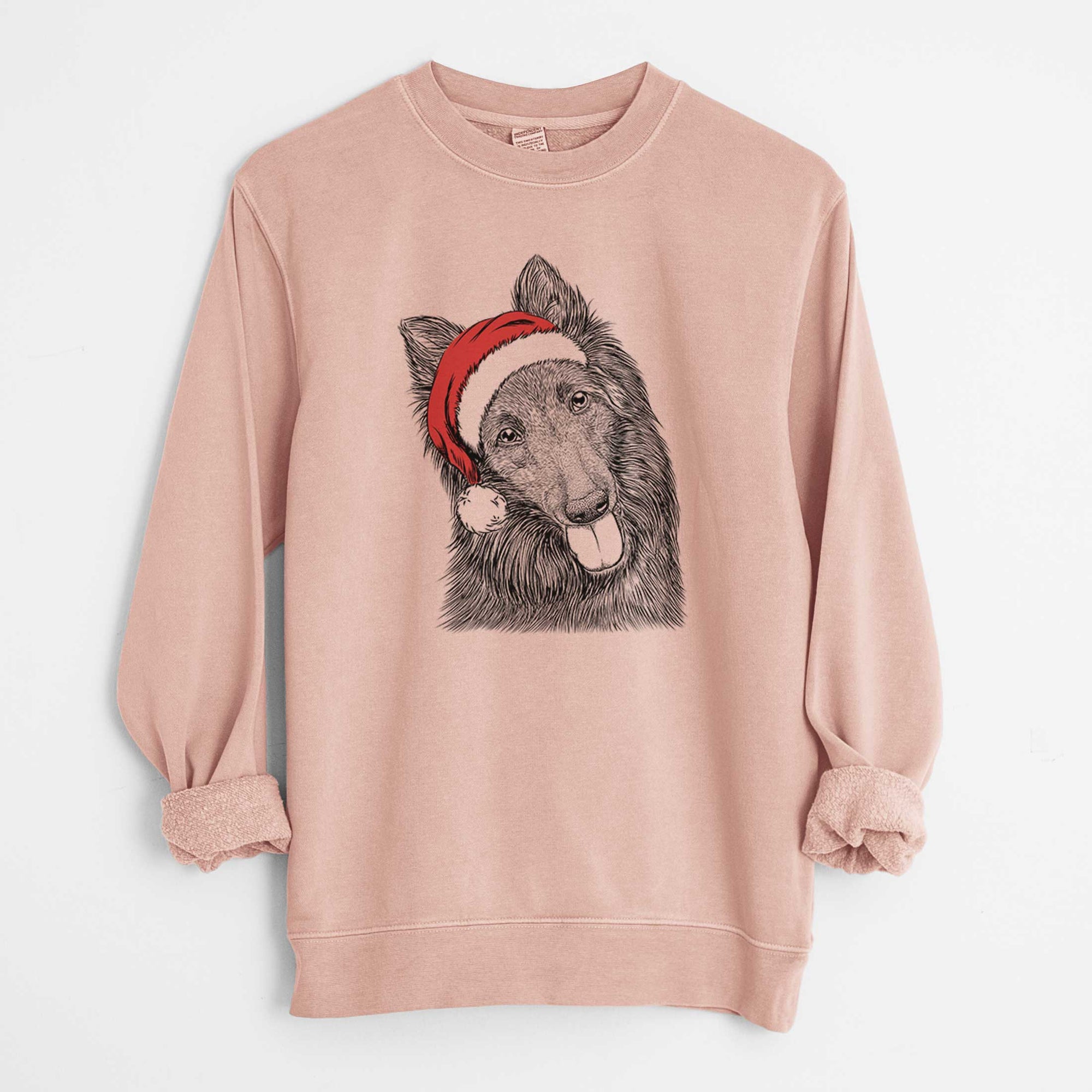 Santa Jaxx the Belgian Tervuren - Unisex Pigment Dyed Crew Sweatshirt