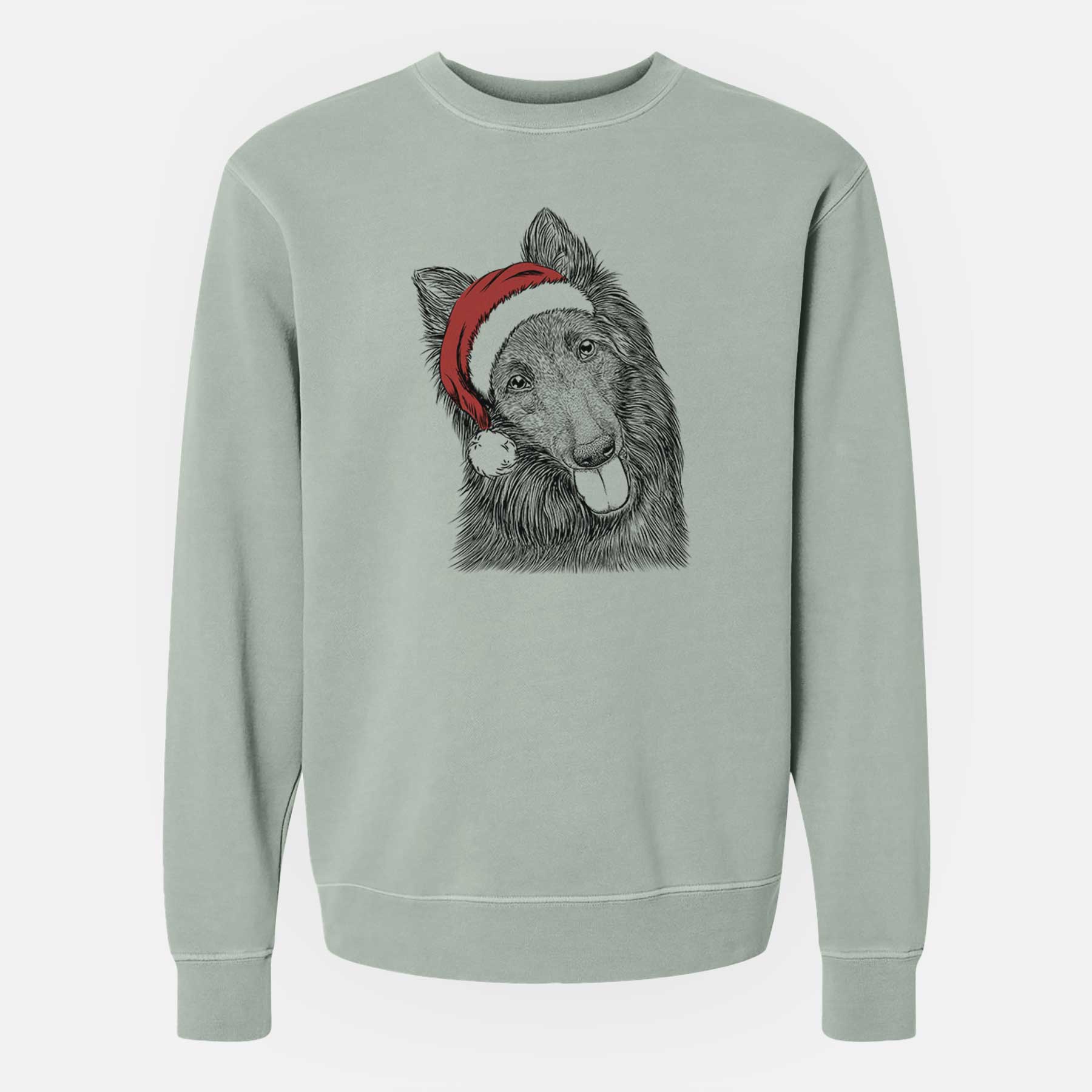 Santa Jaxx the Belgian Tervuren - Unisex Pigment Dyed Crew Sweatshirt