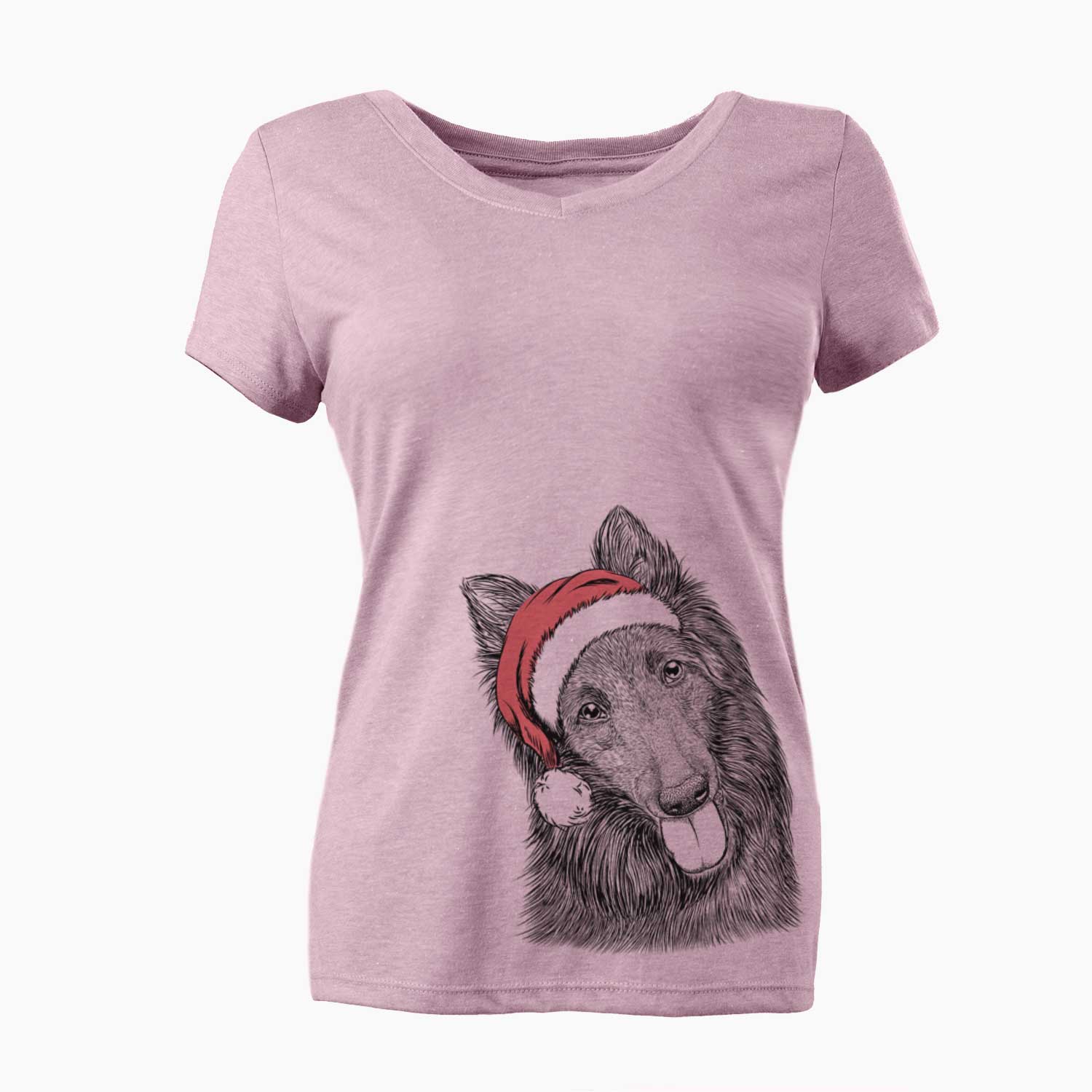 Santa Jaxx the Belgian Tervuren - Women's V-neck Shirt