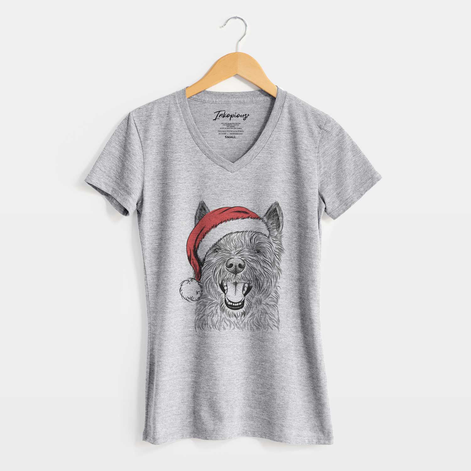 Santa Jeff the Cairn Terrier - Women's V-neck Shirt