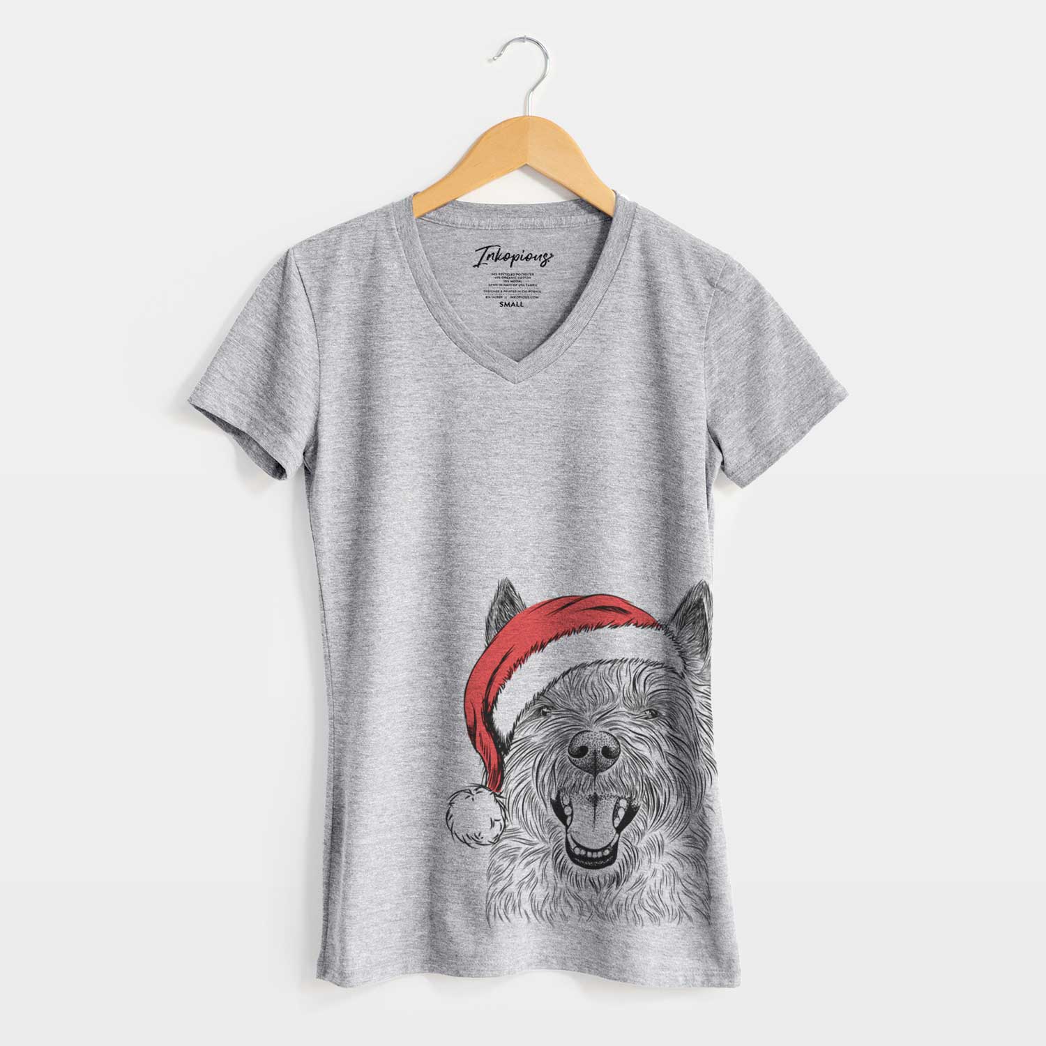 Santa Jeff the Cairn Terrier - Women's V-neck Shirt