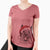 Santa Jeff the Cairn Terrier - Women's V-neck Shirt