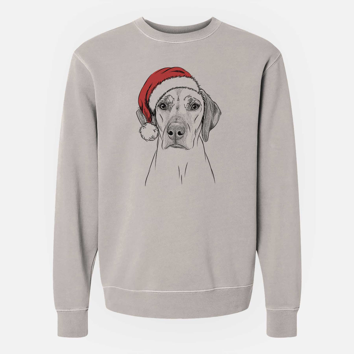 Santa Jenga the Rhodesian Ridgeback - Unisex Pigment Dyed Crew Sweatshirt