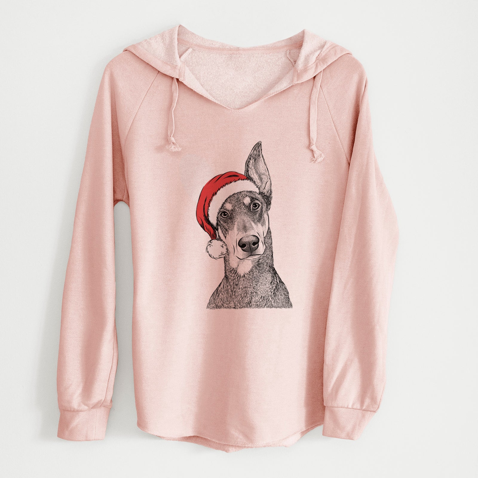 Santa Jenna the Doberman Pinscher - Cali Wave Hooded Sweatshirt