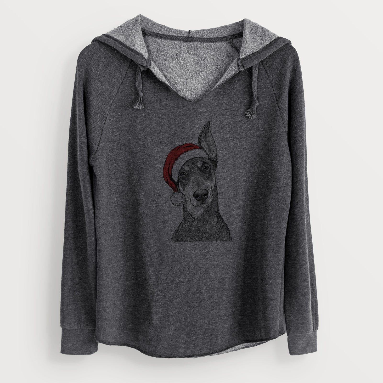 Santa Jenna the Doberman Pinscher - Cali Wave Hooded Sweatshirt