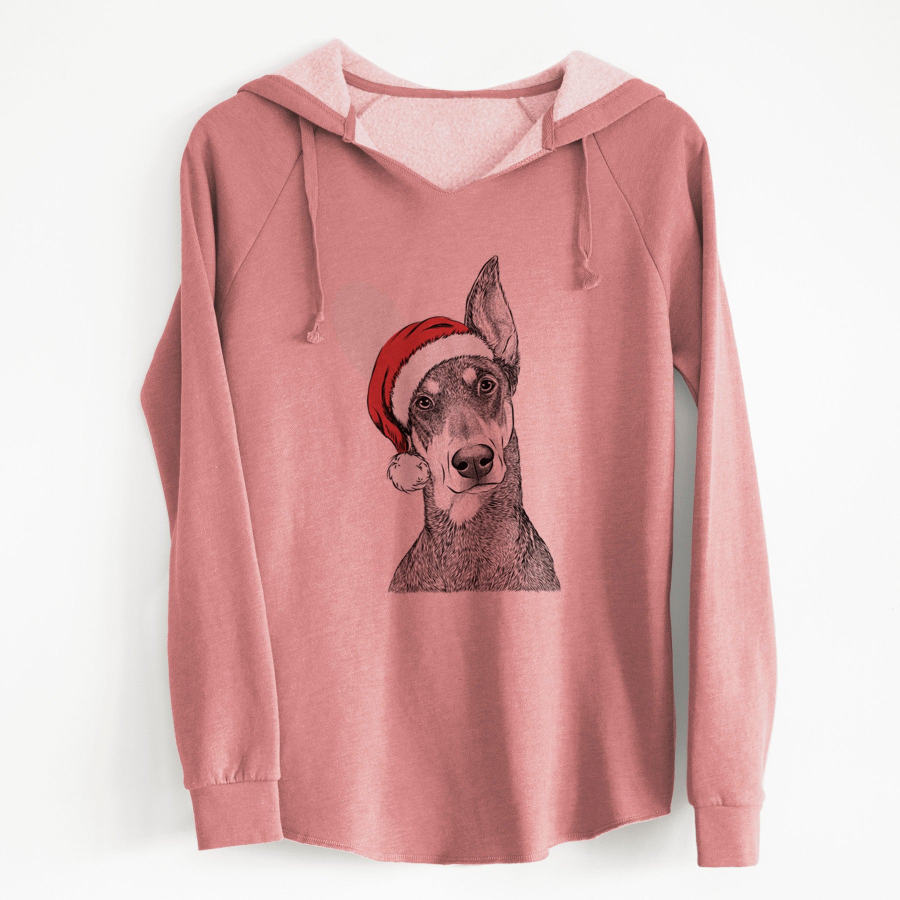 Santa Jenna the Doberman Pinscher - Cali Wave Hooded Sweatshirt