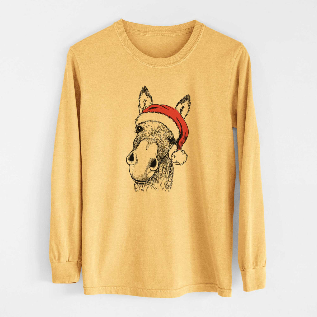 Santa Jenny the Donkey - Heavyweight 100% Cotton Long Sleeve