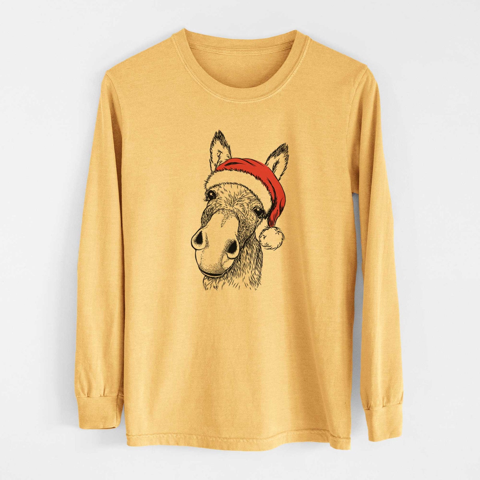 Santa Jenny the Donkey - Heavyweight 100% Cotton Long Sleeve