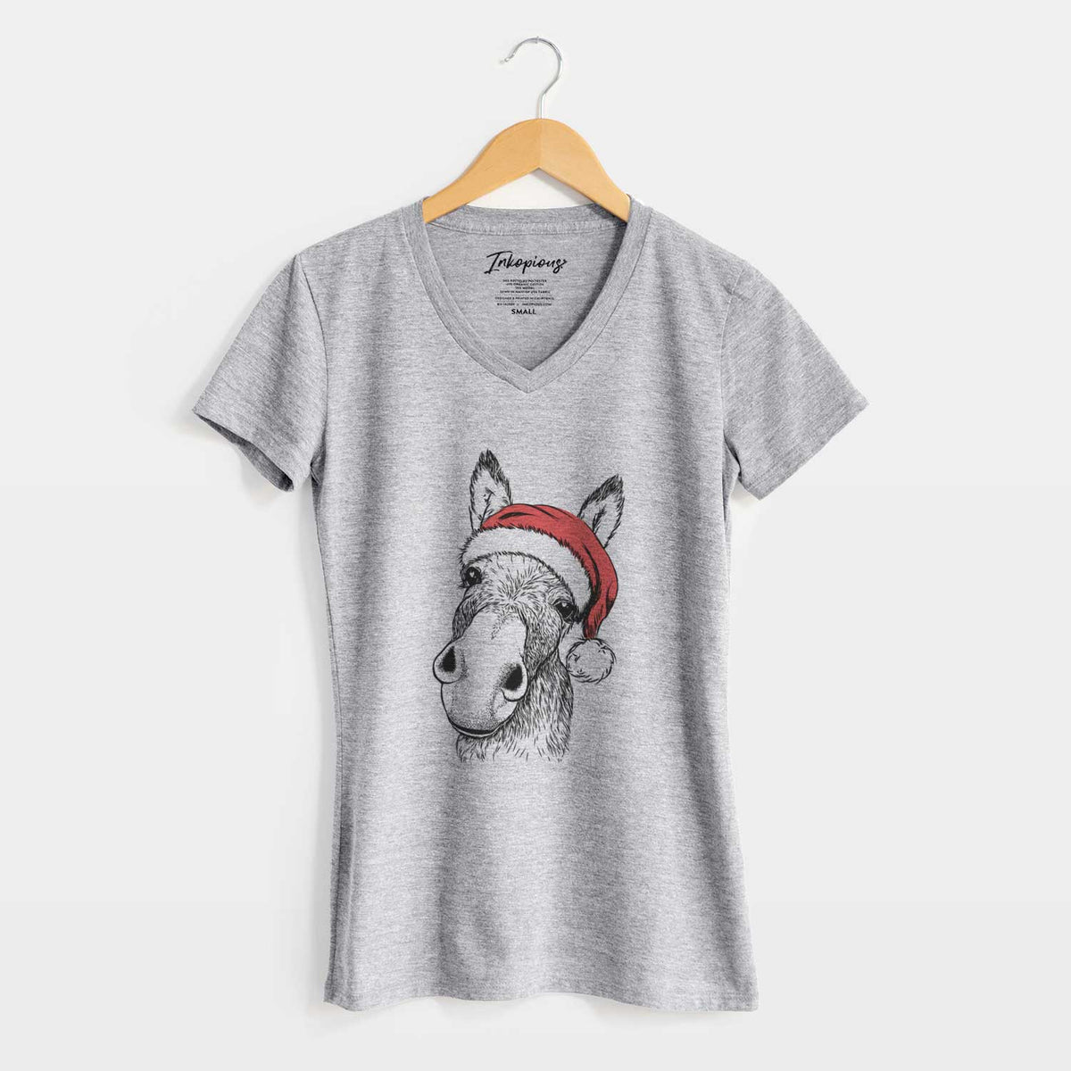 Santa Jenny the Donkey - Women's V-neck Shirt