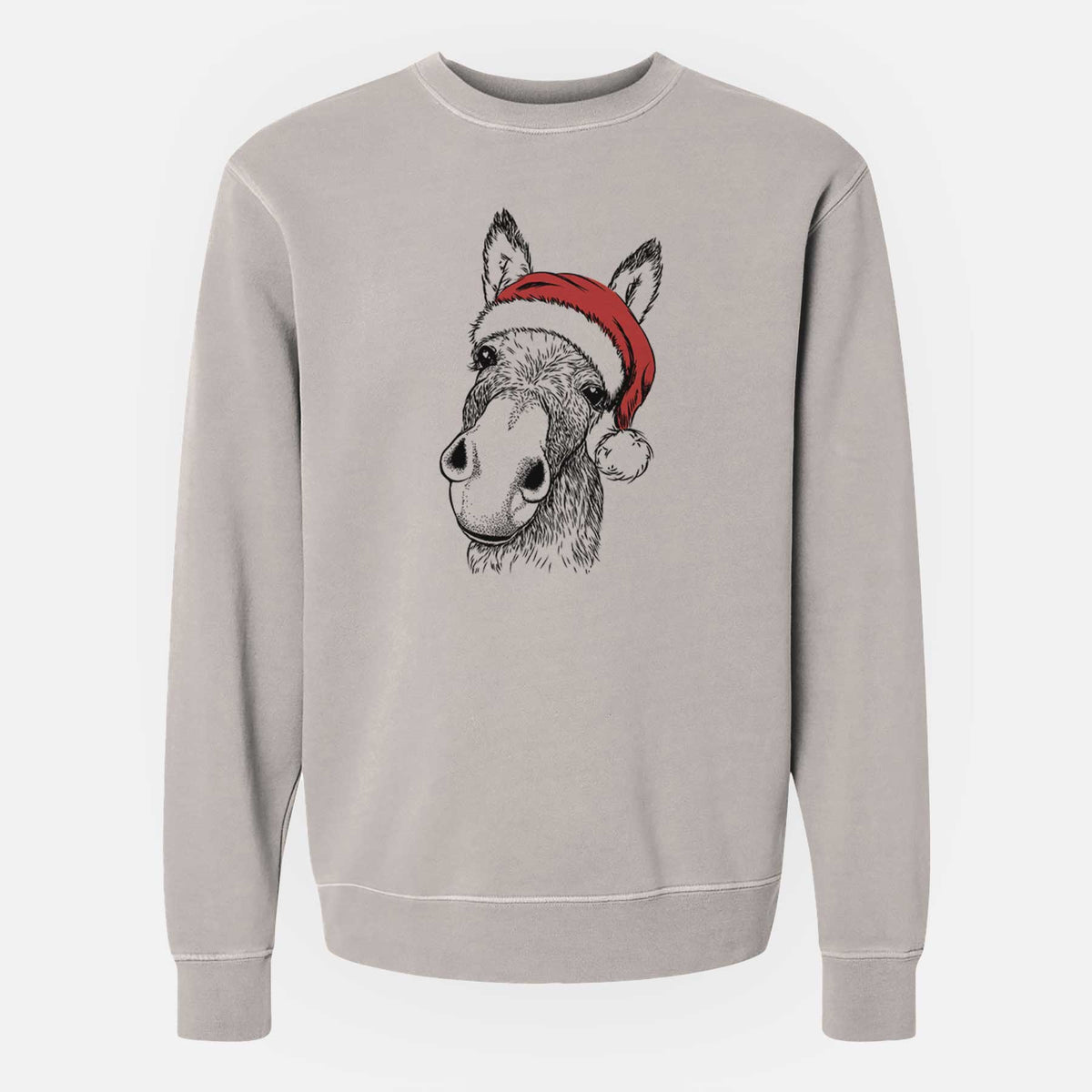 Santa Jenny the Donkey - Unisex Pigment Dyed Crew Sweatshirt
