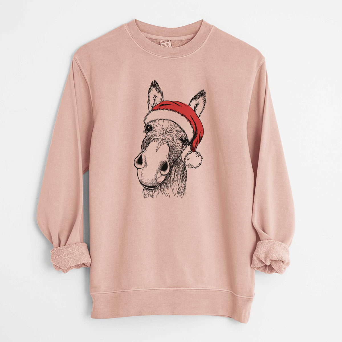 Santa Jenny the Donkey - Unisex Pigment Dyed Crew Sweatshirt