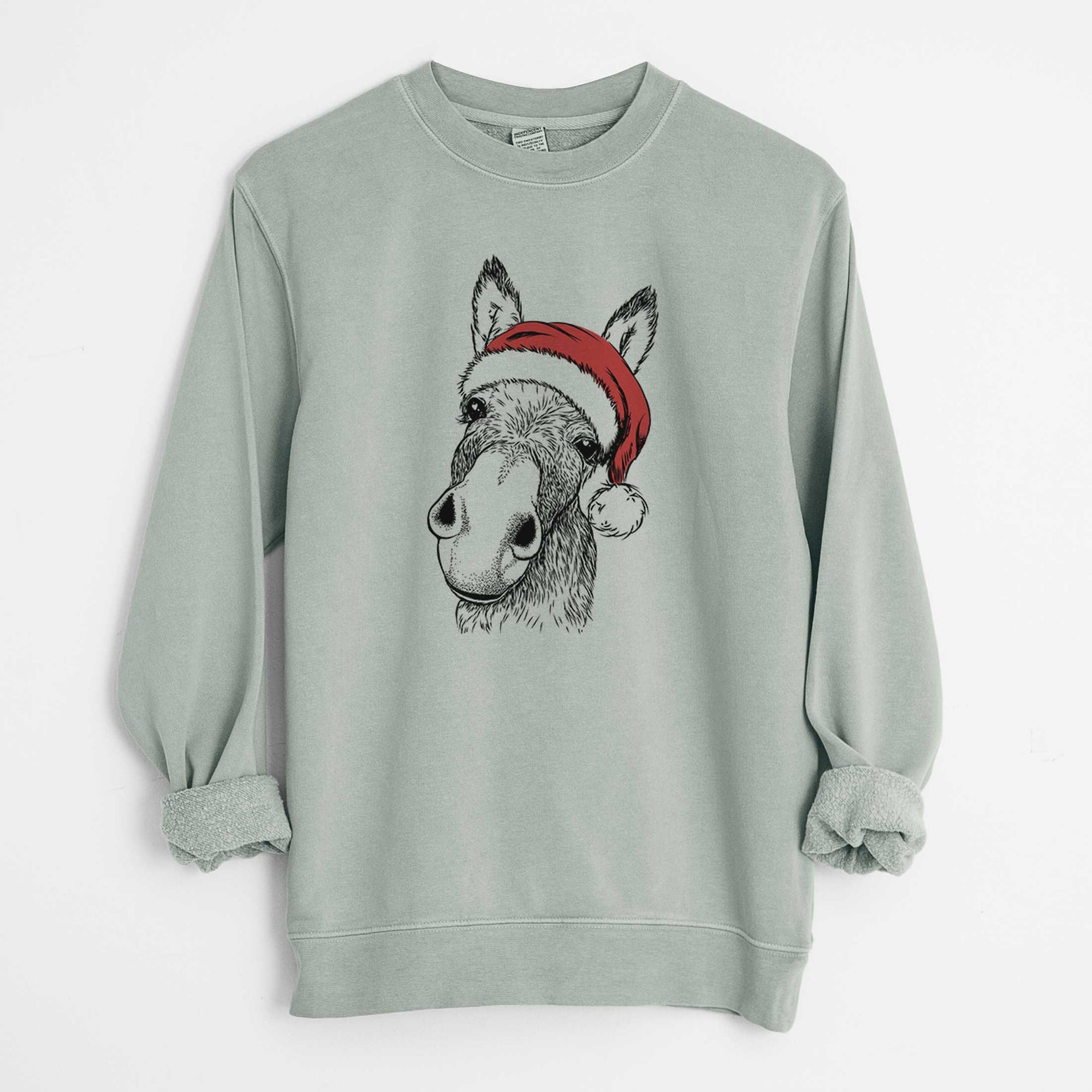 Santa Jenny the Donkey - Unisex Pigment Dyed Crew Sweatshirt