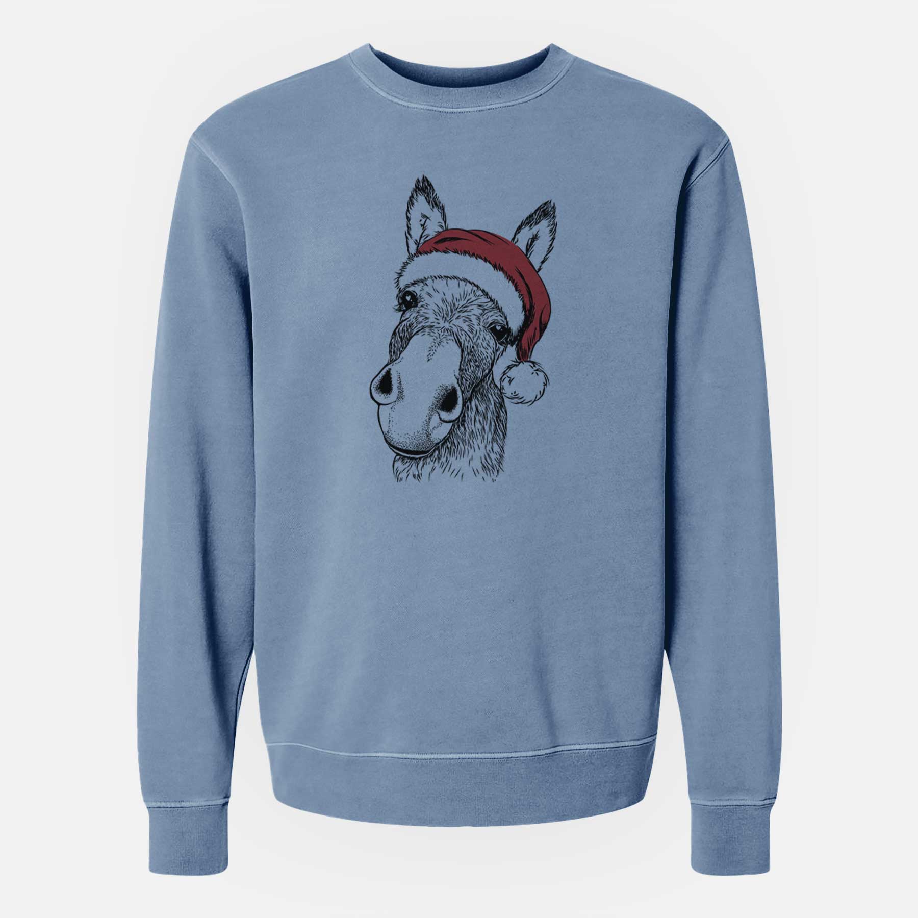 Santa Jenny the Donkey - Unisex Pigment Dyed Crew Sweatshirt