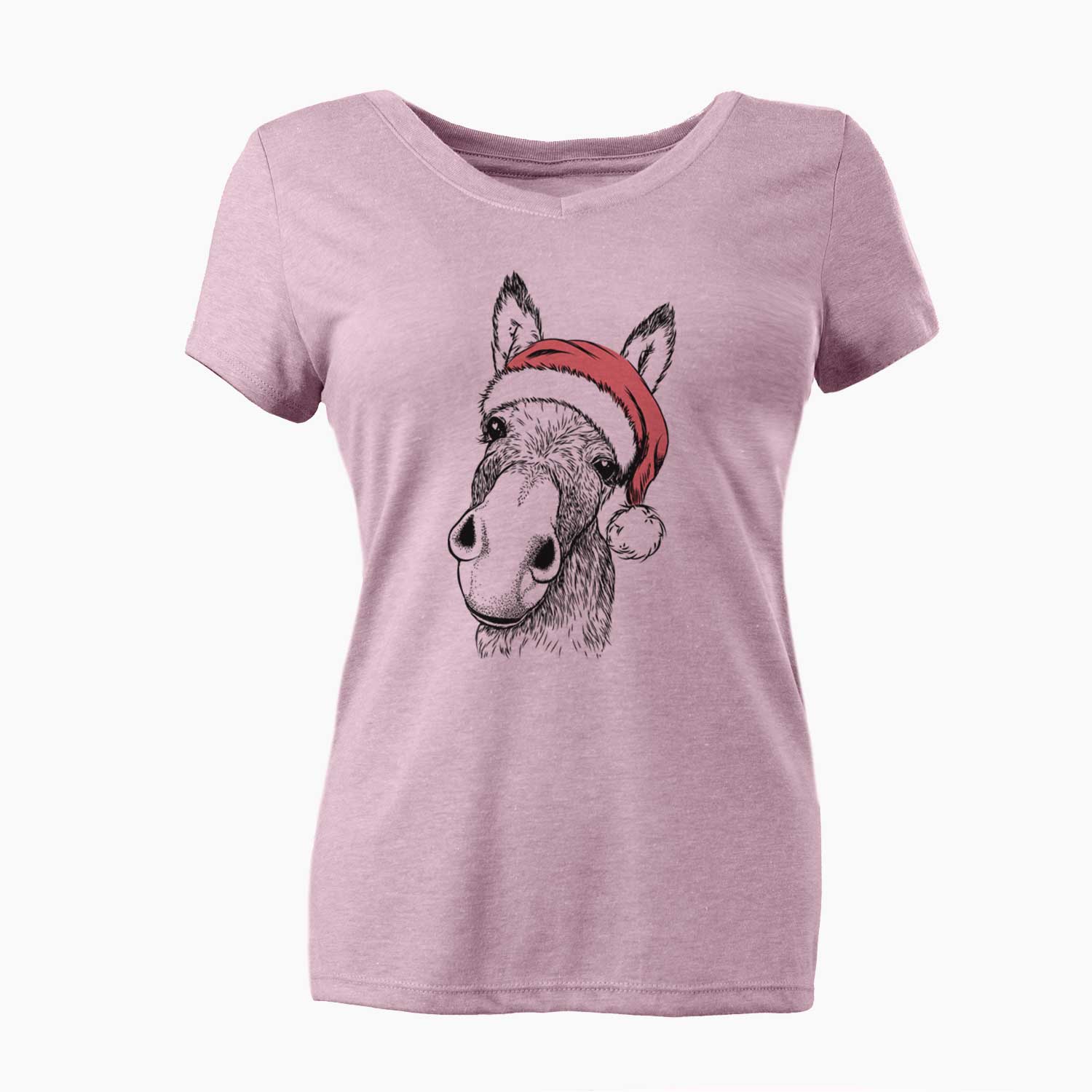 Santa Jenny the Donkey - Women's V-neck Shirt