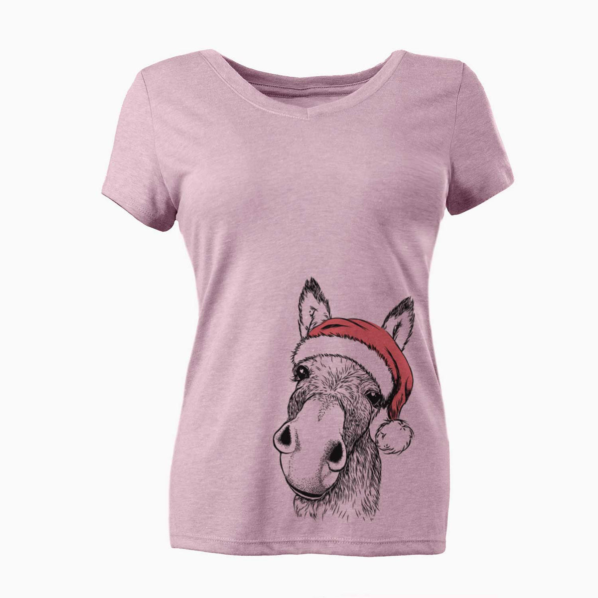 Santa Jenny the Donkey - Women's V-neck Shirt