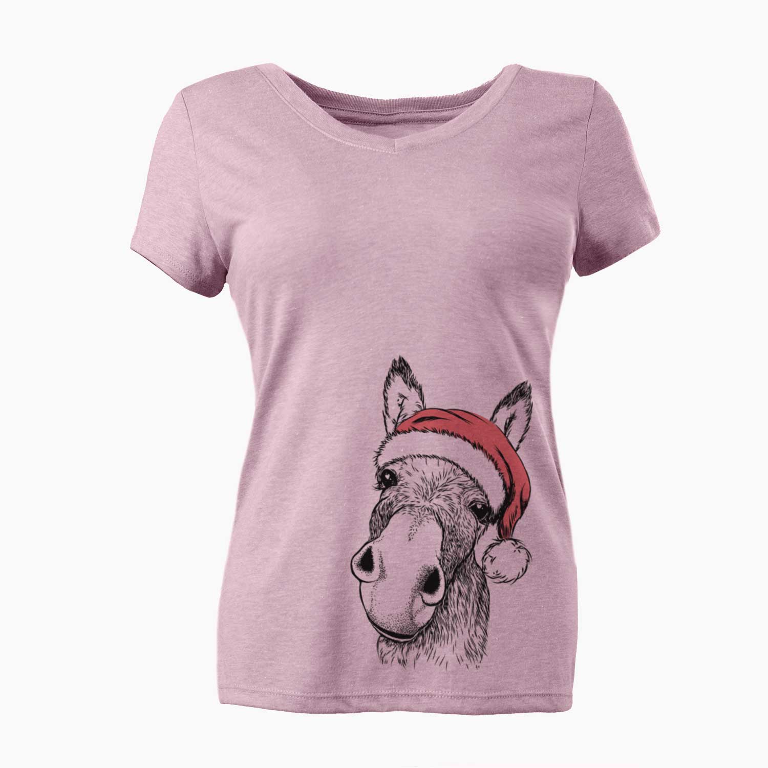 Santa Jenny the Donkey - Women's V-neck Shirt