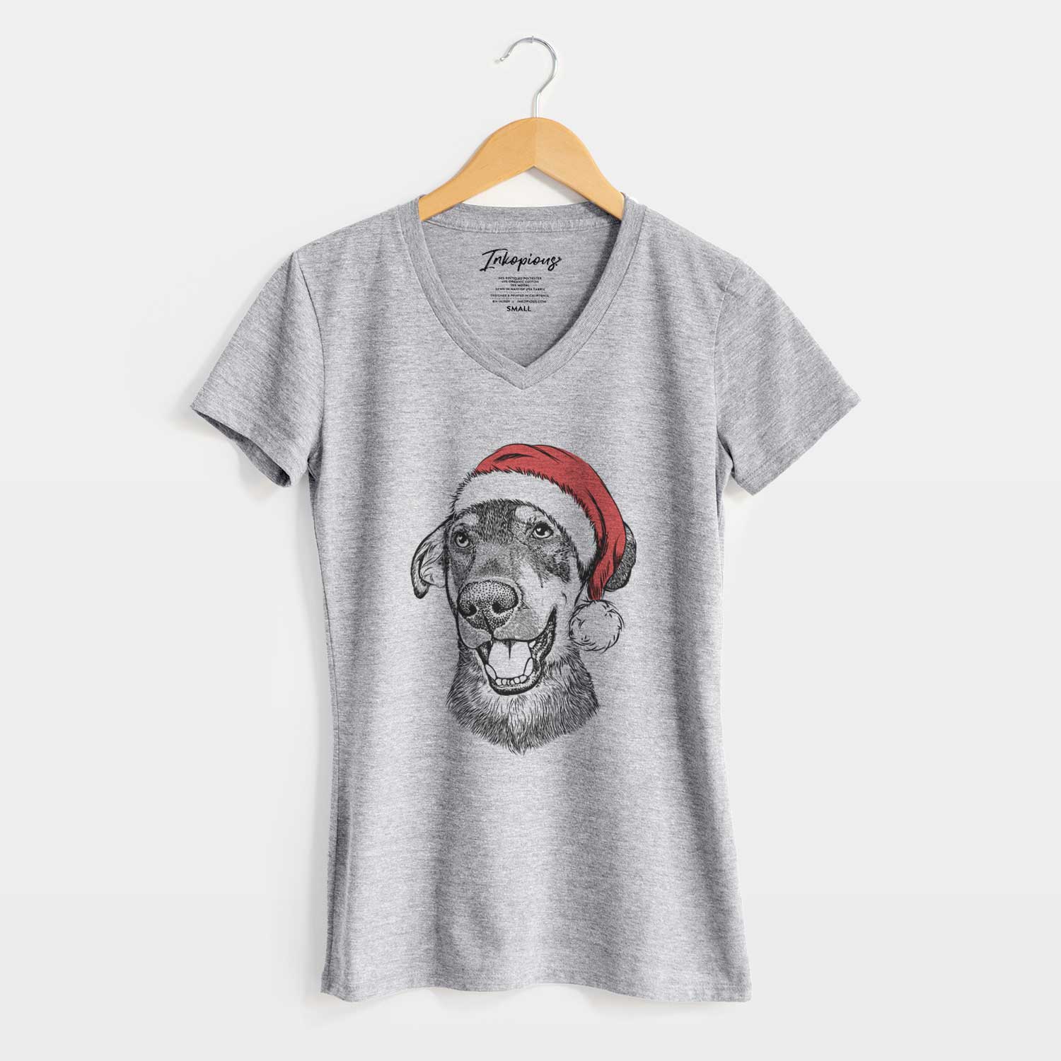 Santa Jet the Mixed Breed - Women's V-neck Shirt