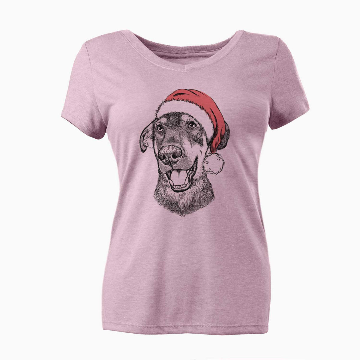 Santa Jet the Mixed Breed - Women's V-neck Shirt