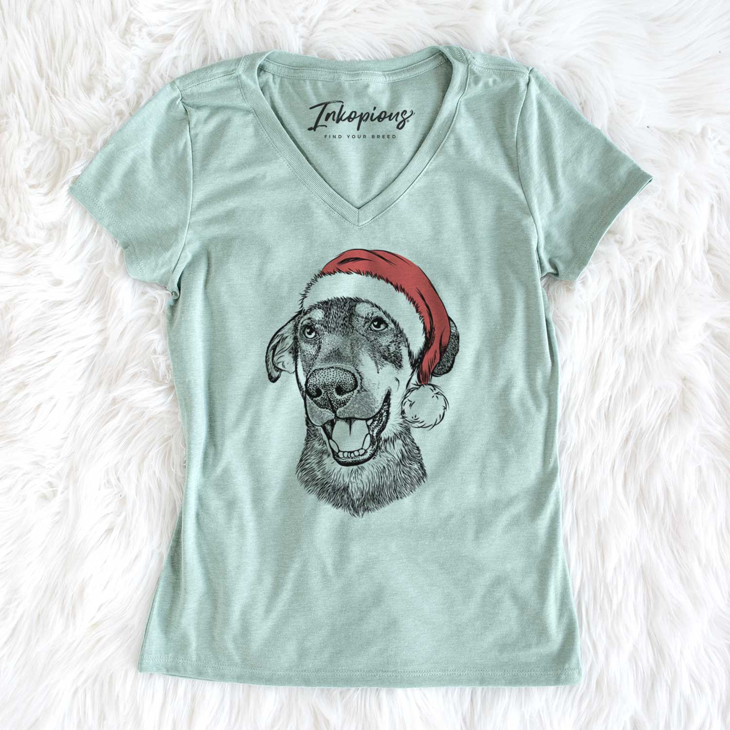 Santa Jet the Mixed Breed - Women's V-neck Shirt