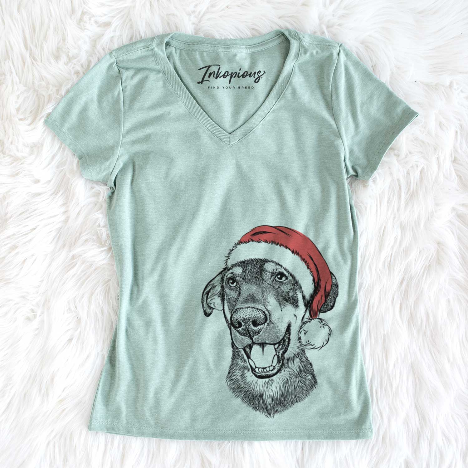 Santa Jet the Mixed Breed - Women's V-neck Shirt