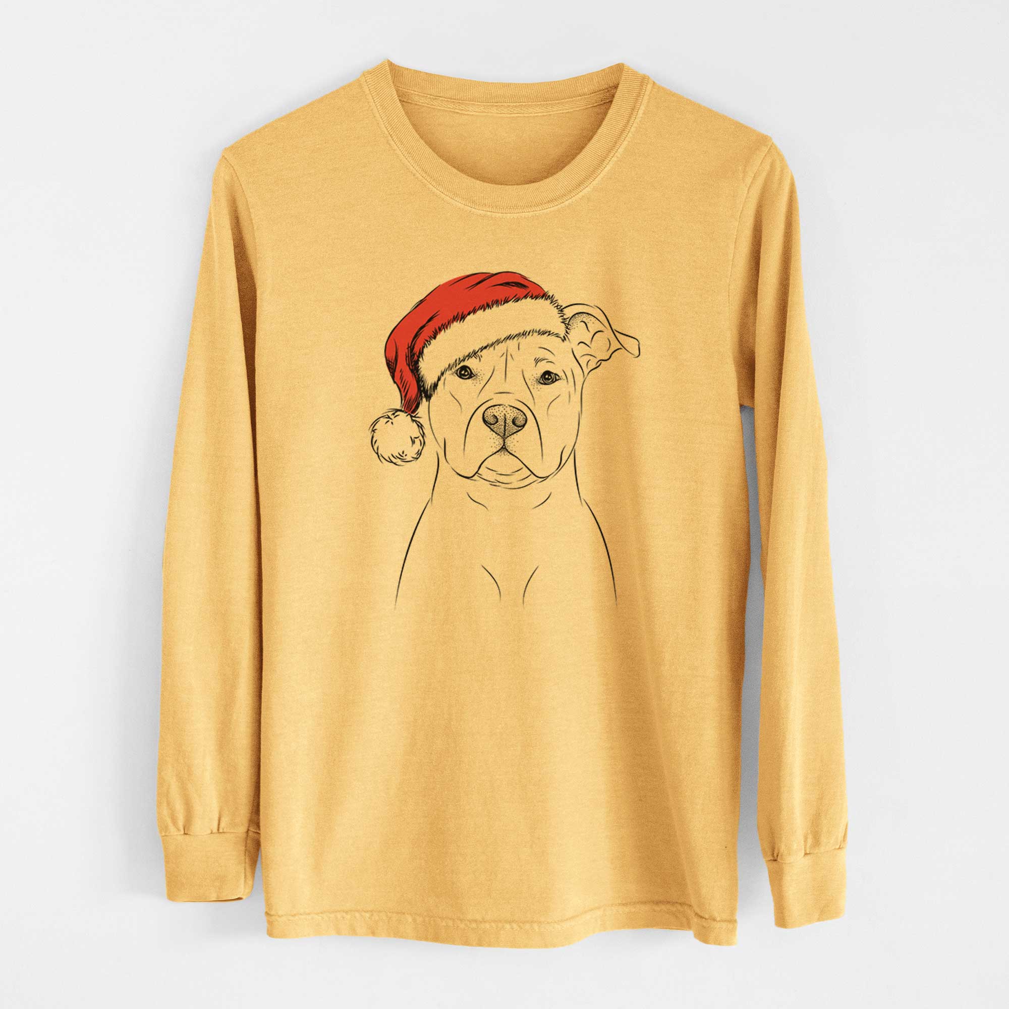 Santa Jethro the American Staffordshire Terrier - Heavyweight 100% Cotton Long Sleeve