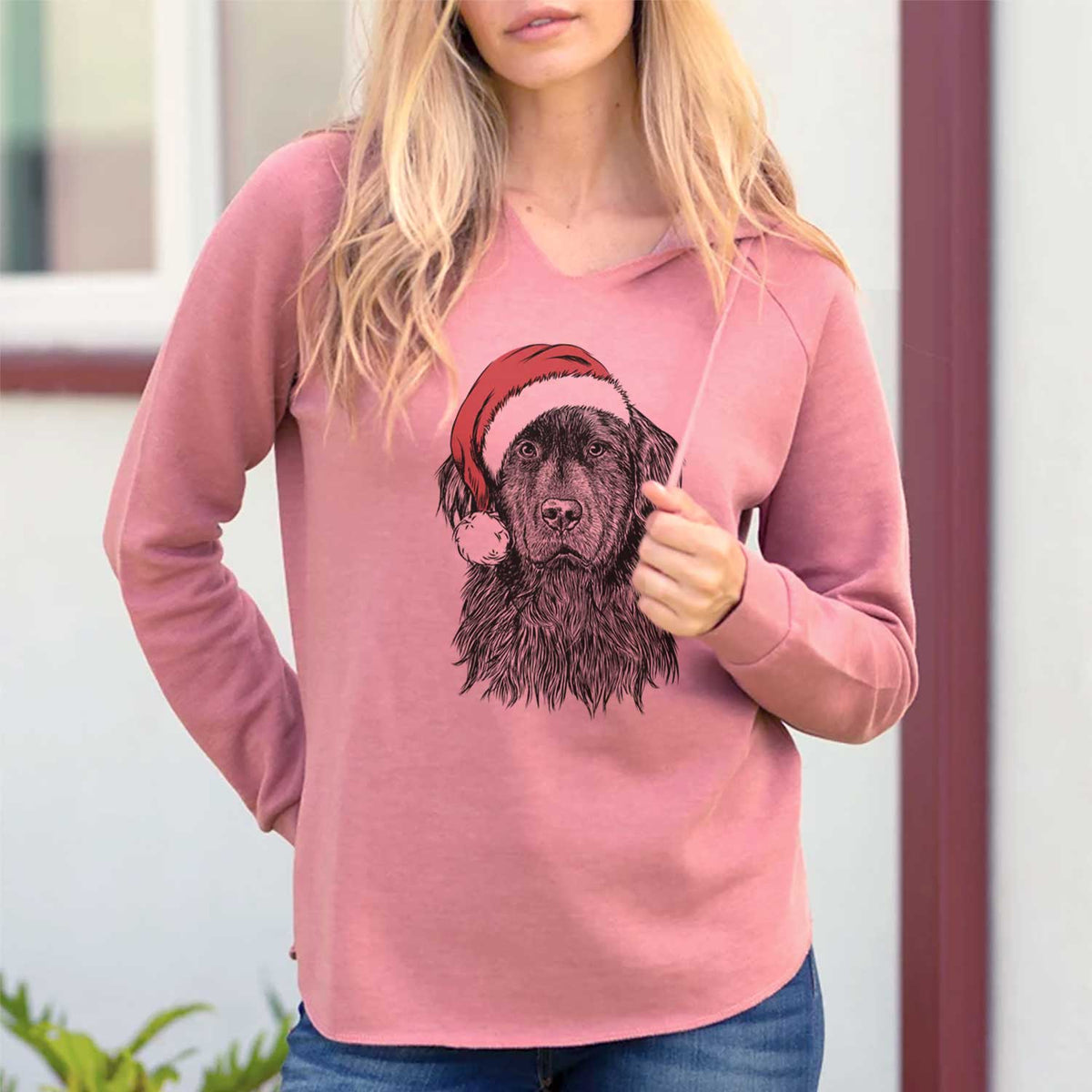 Santa Jinx the Newfoundland - Cali Wave Hooded Sweatshirt