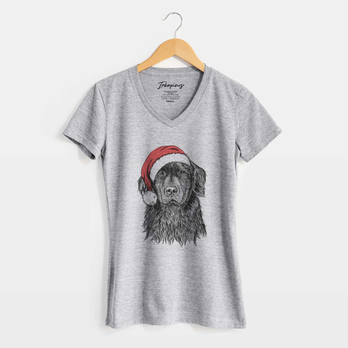 Santa Jinx the Newfoundland - Women's V-neck Shirt